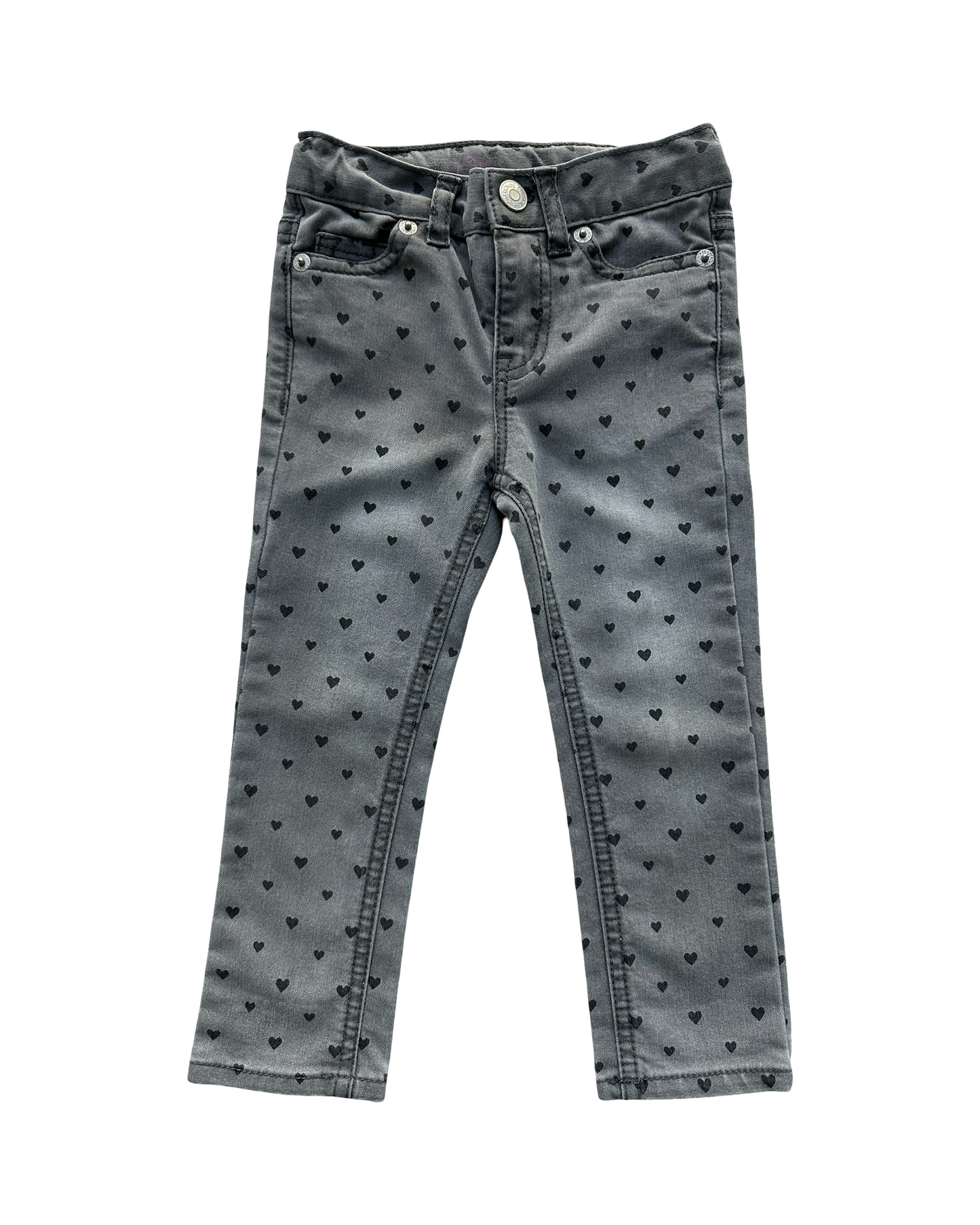 2T Toddler Girl Cherokee With Heart 🖤🖤🖤 Jeans Pants Adjustable Waistband Pockets