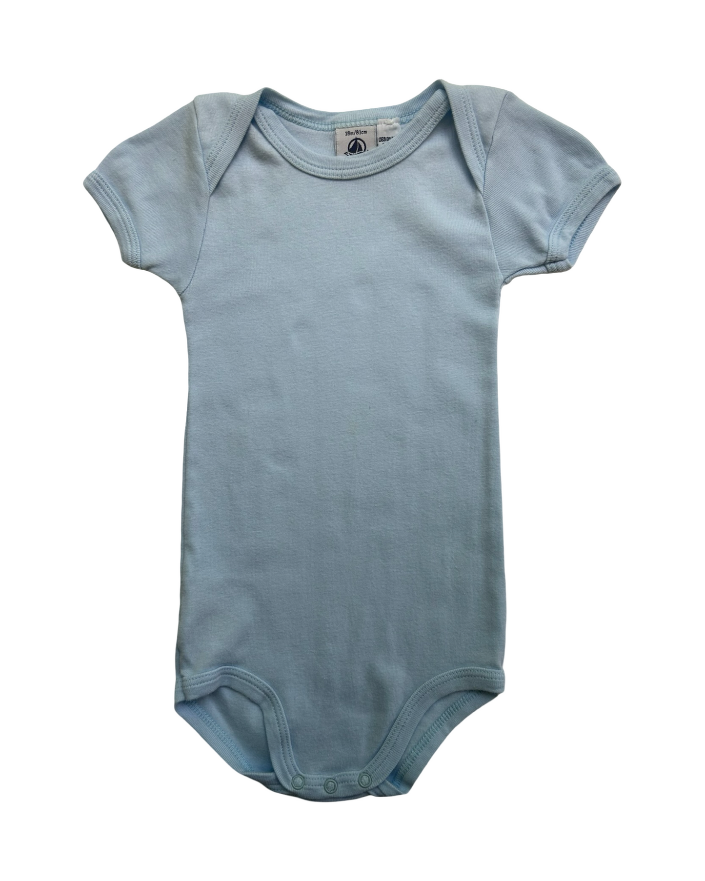 18M Baby Boys Petit Bateau Onesie Solid Color Bodysuits 2 Piece Set.