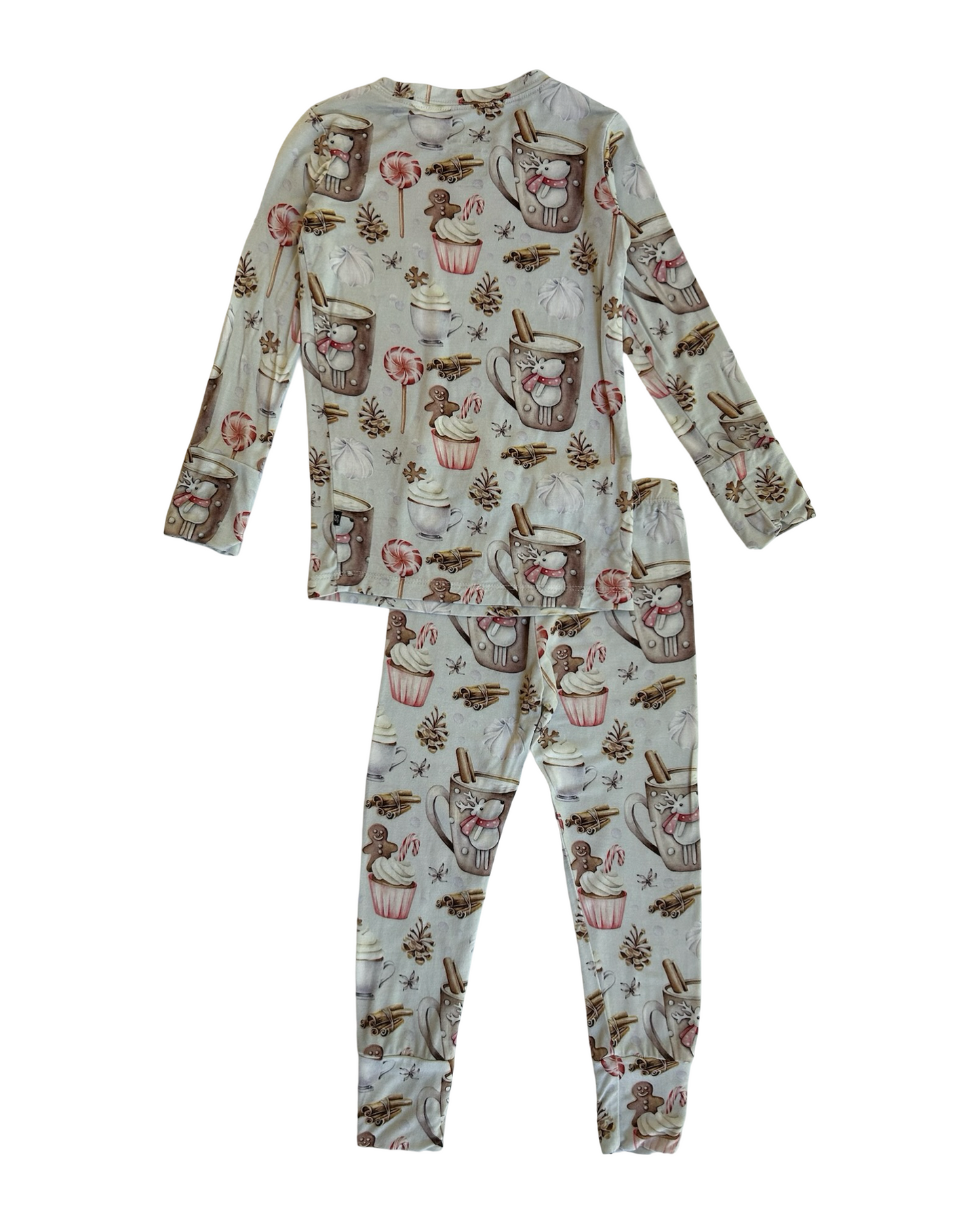 3T Toddler Girls Lev Baby Christmas Joy Cocoa Bamboo Lounge Pajama 2 Piece Set