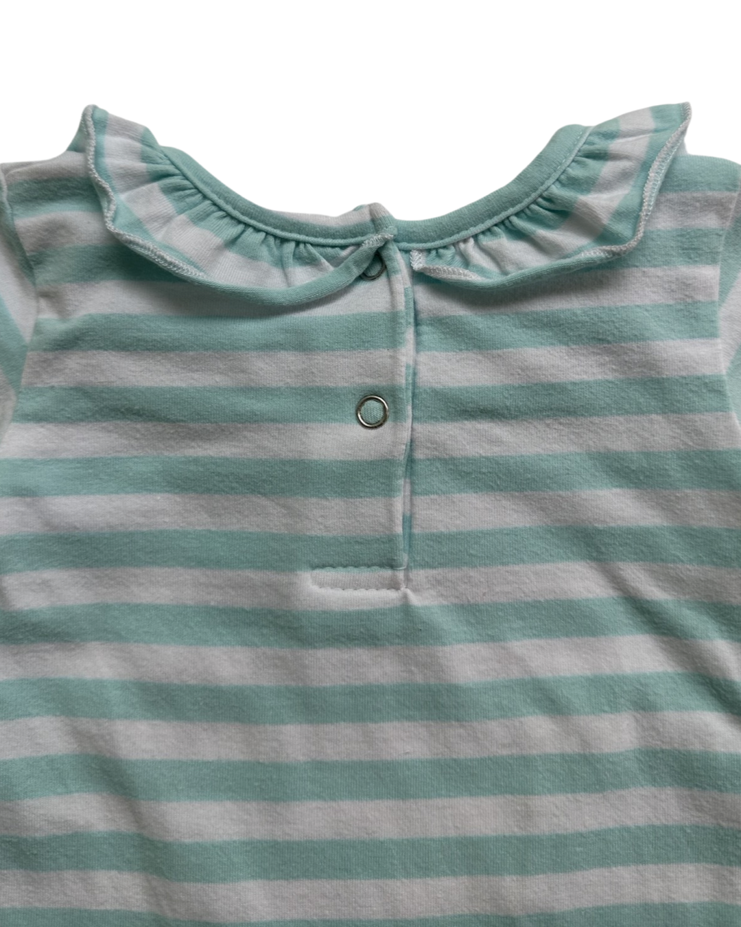 3M Baby Girl Stitchy Fish Mint Striped Gingerbread House Christmas Romper