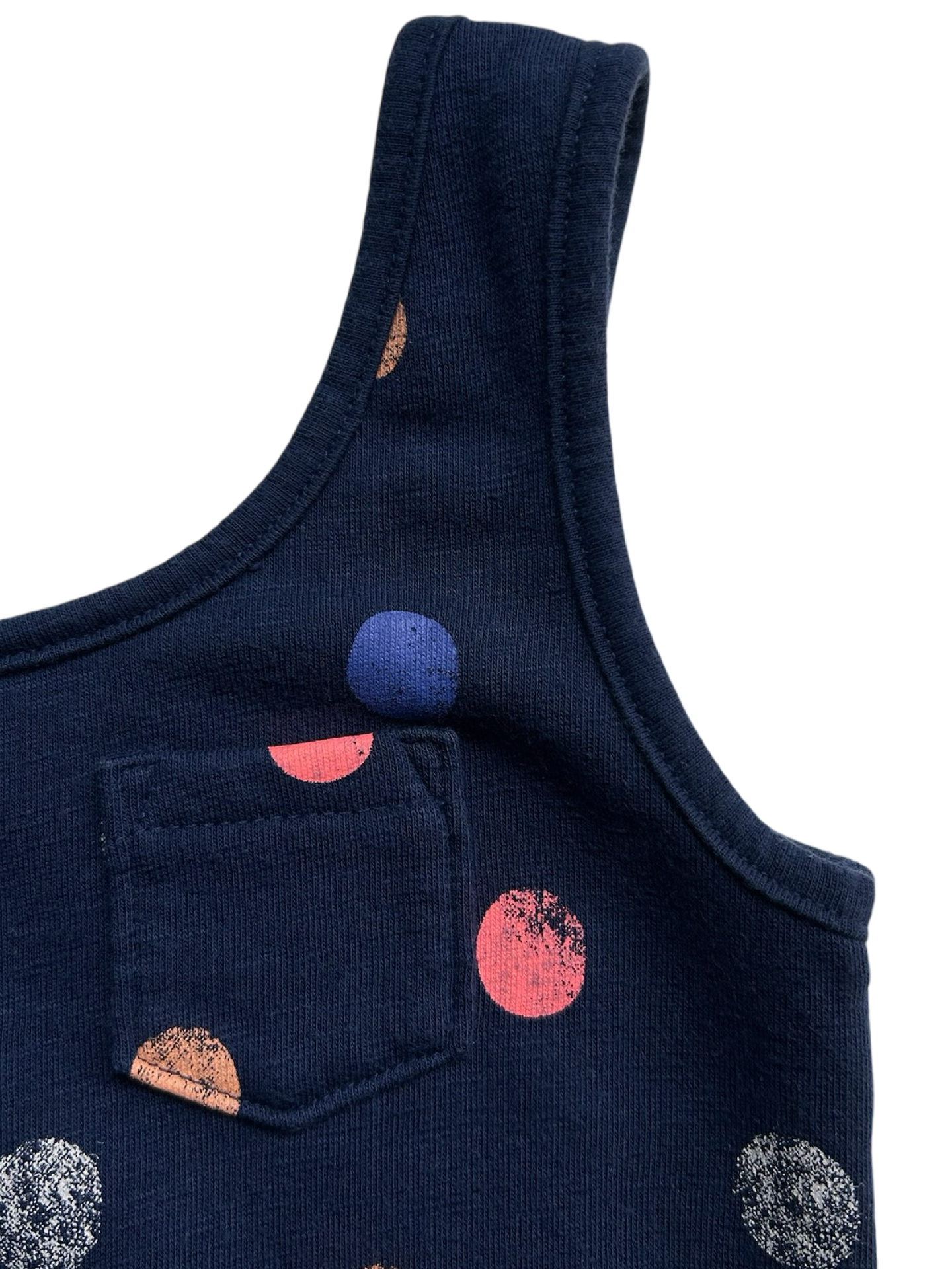 XS (4-5 Years) Girl’s Cat & Jack Sleeveless Romper With Colored Dots Overall.