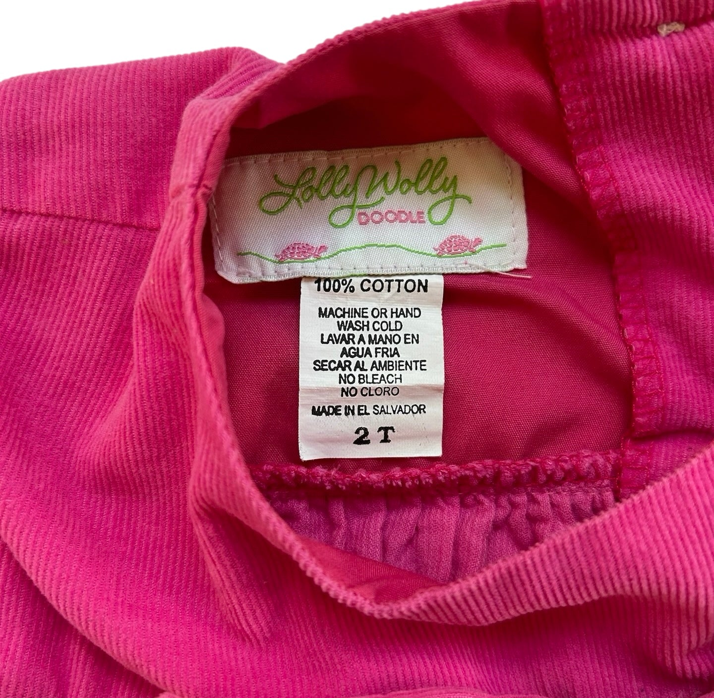 2T Toddler Girl Lolly Wolly Doodle Fuchsia Pink Corduroy Smocked Dress