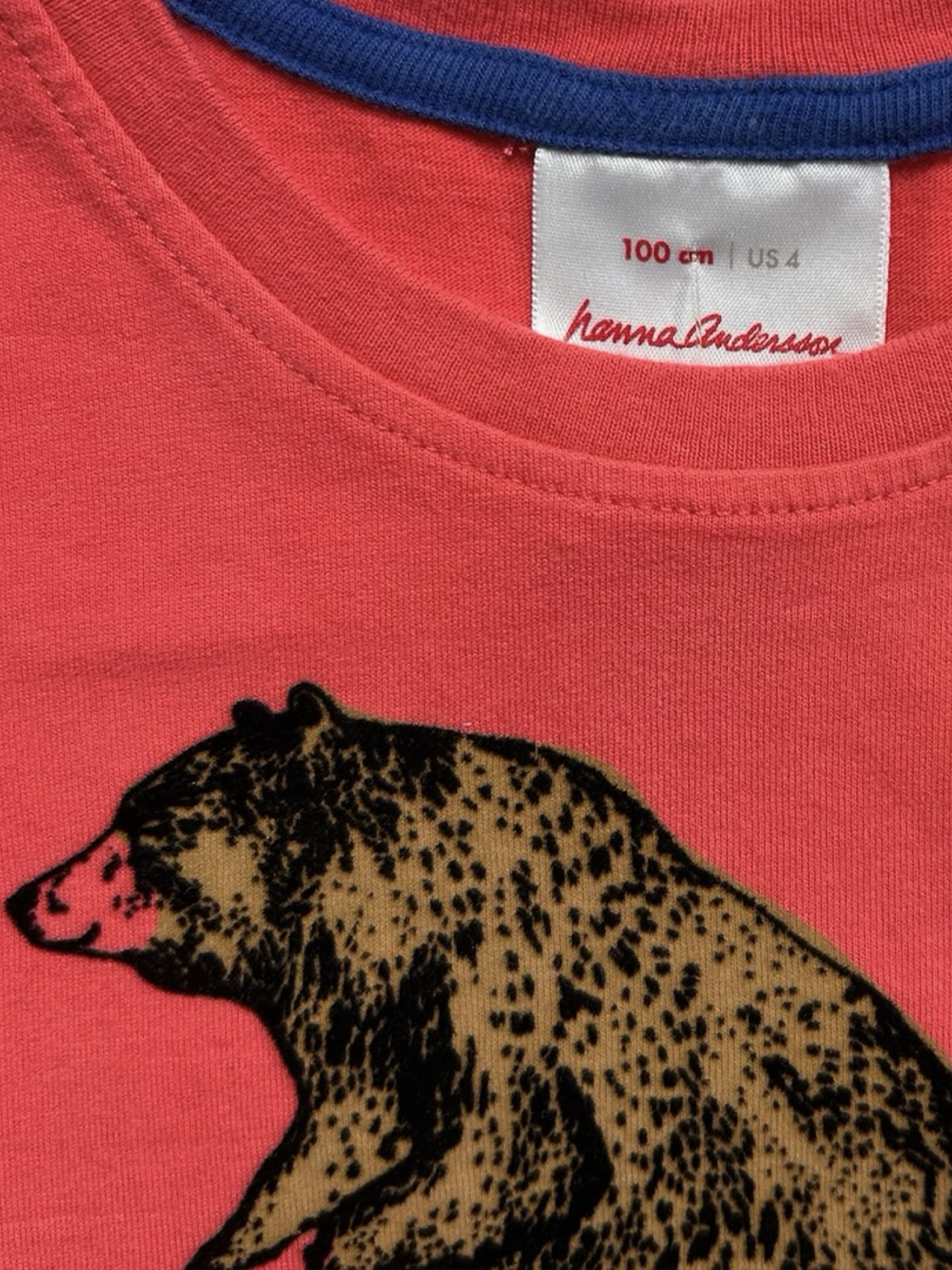 4T Toddler Girls Hanna Andersson Short Sleeve Bear Skating T-Shirt.