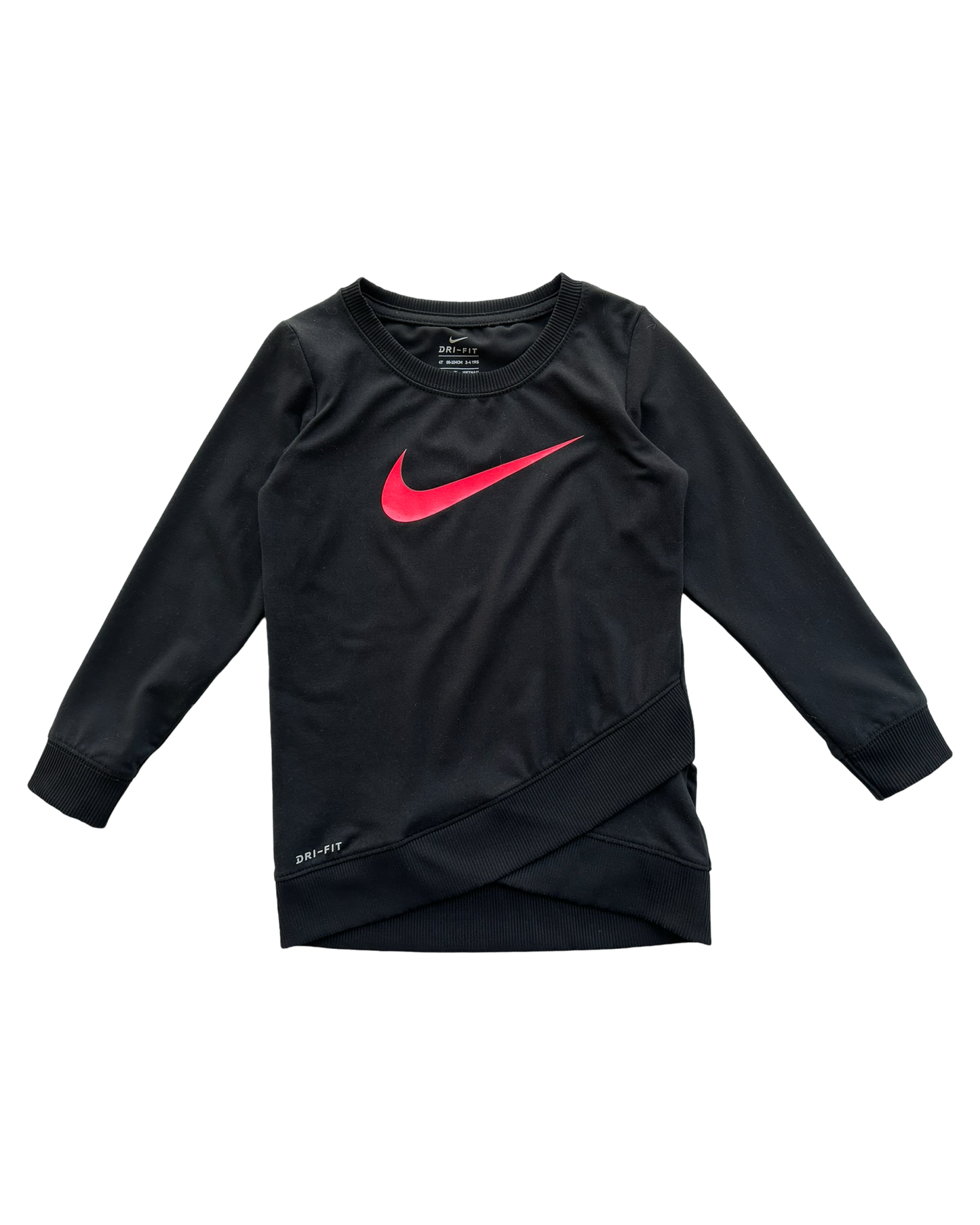 4T Toddler Girl Nike Dri Fit Athletic Long Sleeve Black Shirt / Top