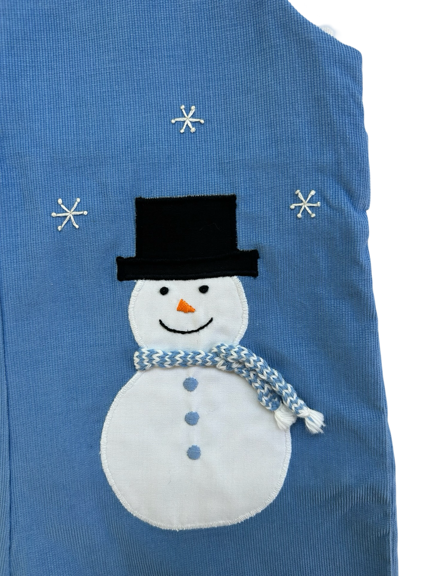 4T Monday’s Child Baby Overall has Christmas Snowman, With White Shirt.