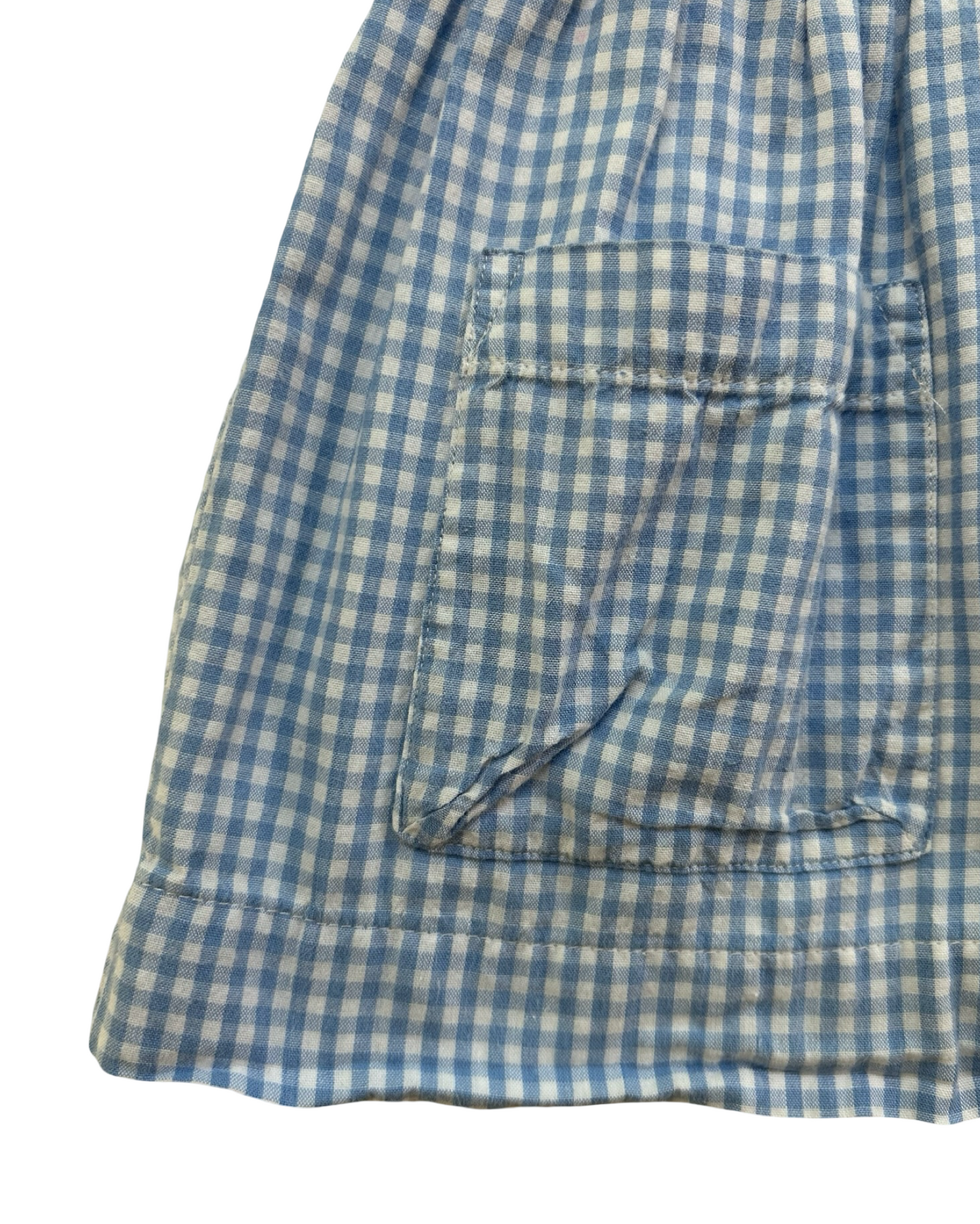 4T Toddlers Girls Olive Juice Cotton Checkered Pockets Skirt.