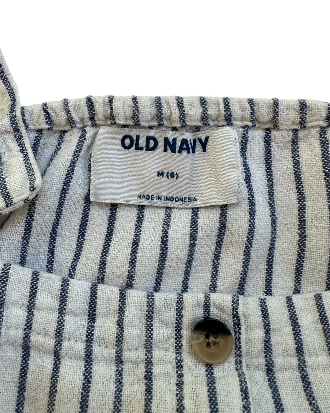 Youth Girls Size Medium (8Y) Old Navy Blue Striped Tank Romper
