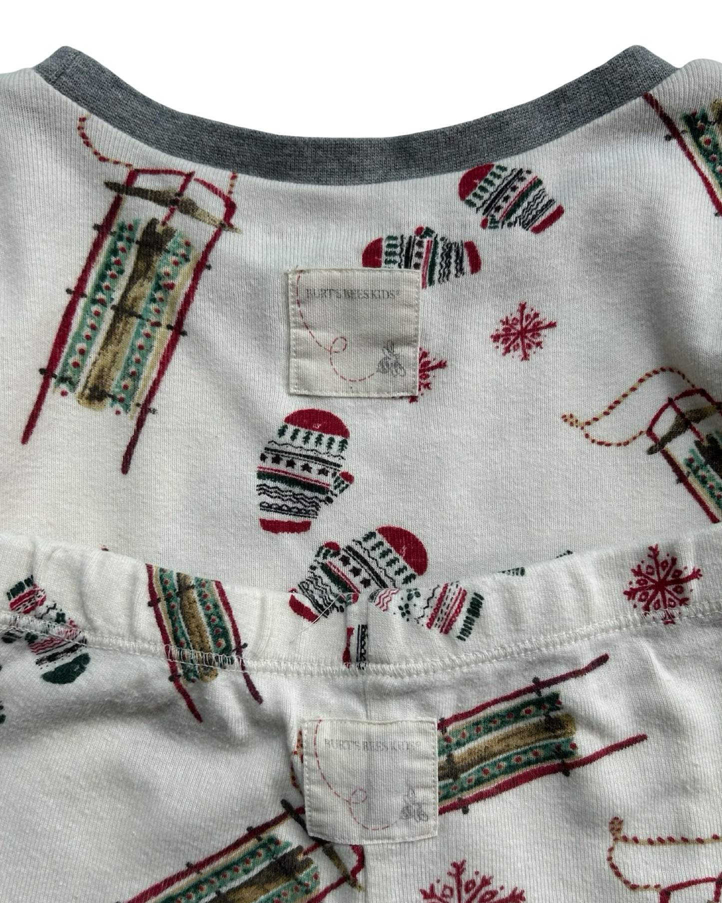 4T Toddler Girls/Boys (UNISEX) Burt’s Bees Kids Winter Christmas Organic Cotton 2 Piece Pjs Set