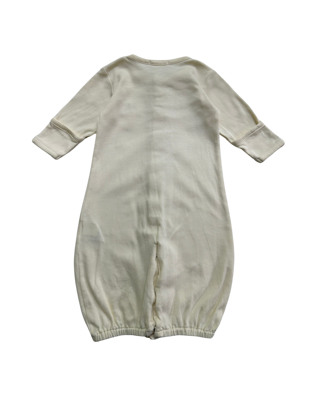 Baby Girl / Boy Small Kissy Kissy Pale Yellow Duck Convertible Gown Romper