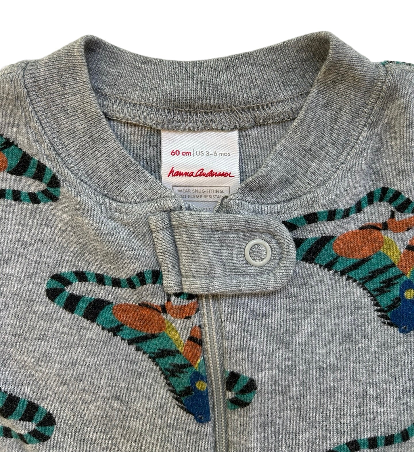 3M-6M Baby Boy’s Hanna Andersson Iguanas Zippered Sleeper PJs.