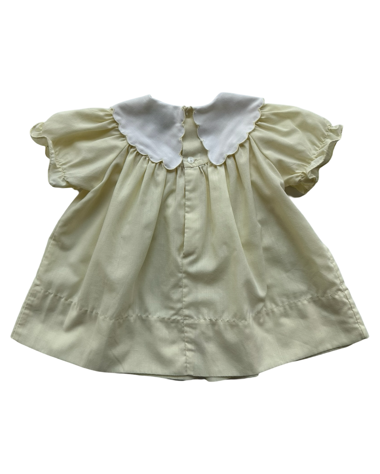 12M Baby Girls Vintage Alison Scott Yellow Embroidered Lace Dress