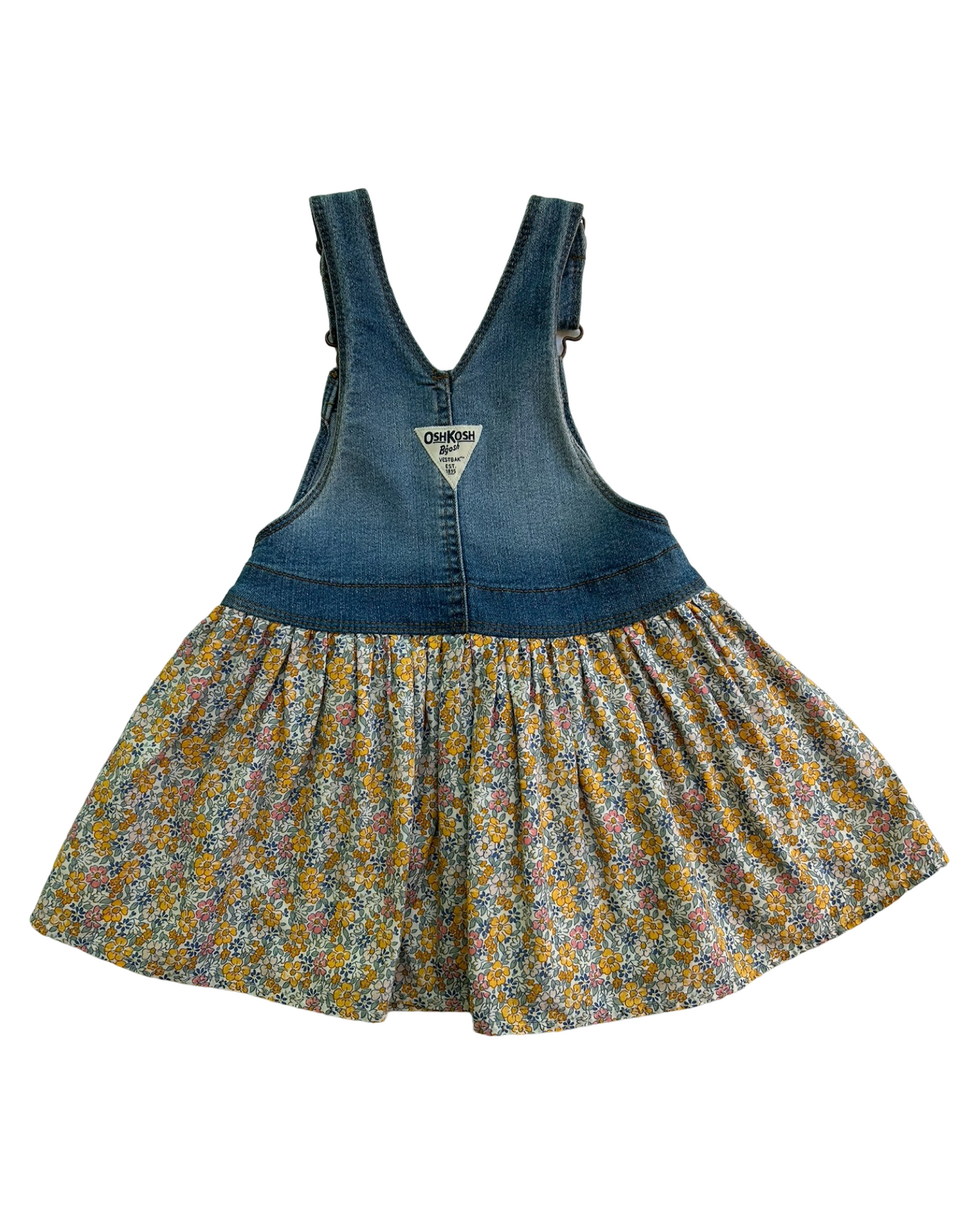 3T Toddler Girl OshKosh B’Gosh Jean / Floral Overall Dress