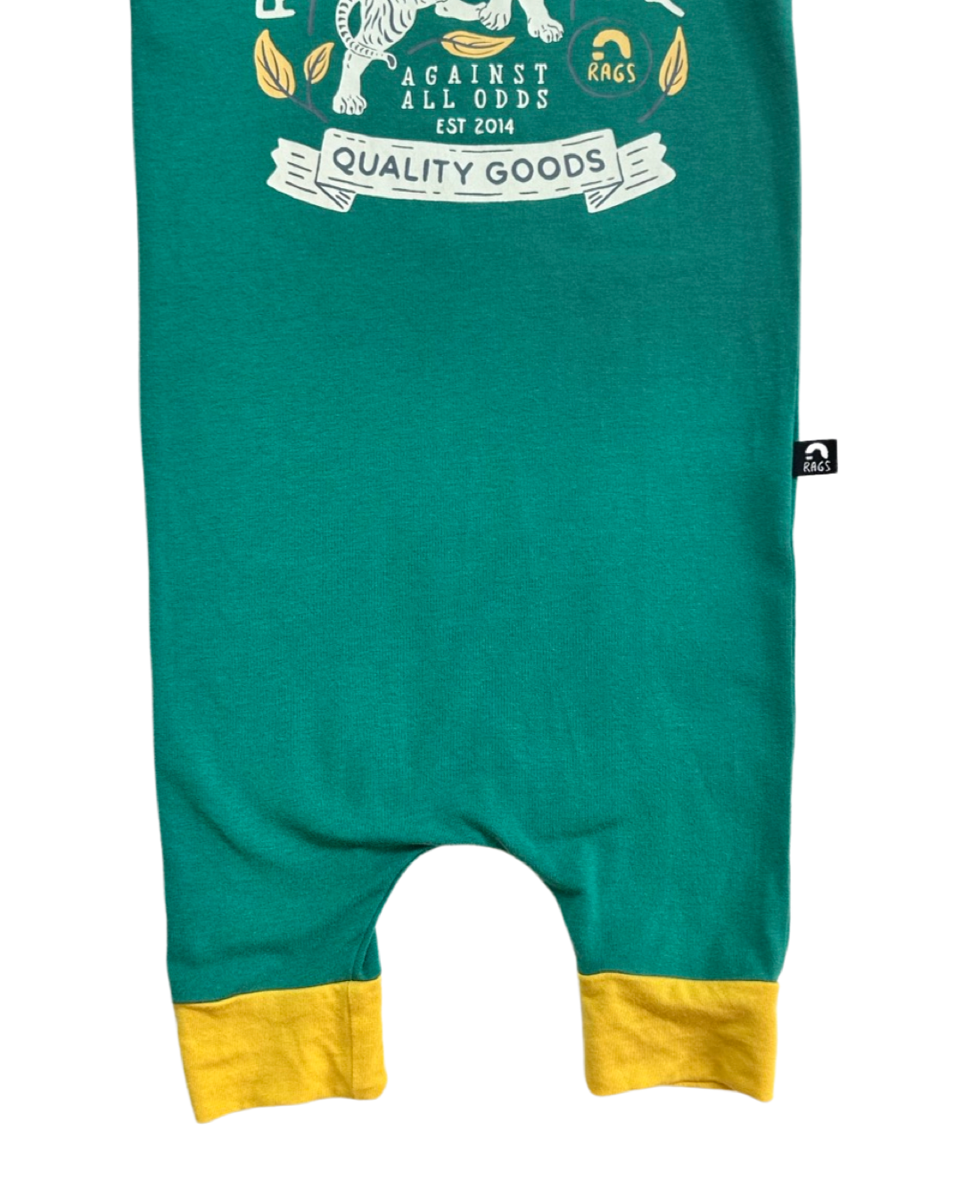 2T Toddler Boy RAGS to Raches Green RAGs MFG Company Tank Romper with Tiger
