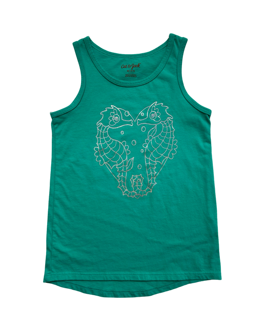 XS 4T-5T Toddlers Girls Cat & Jack Aqua Seahorse Tank Top