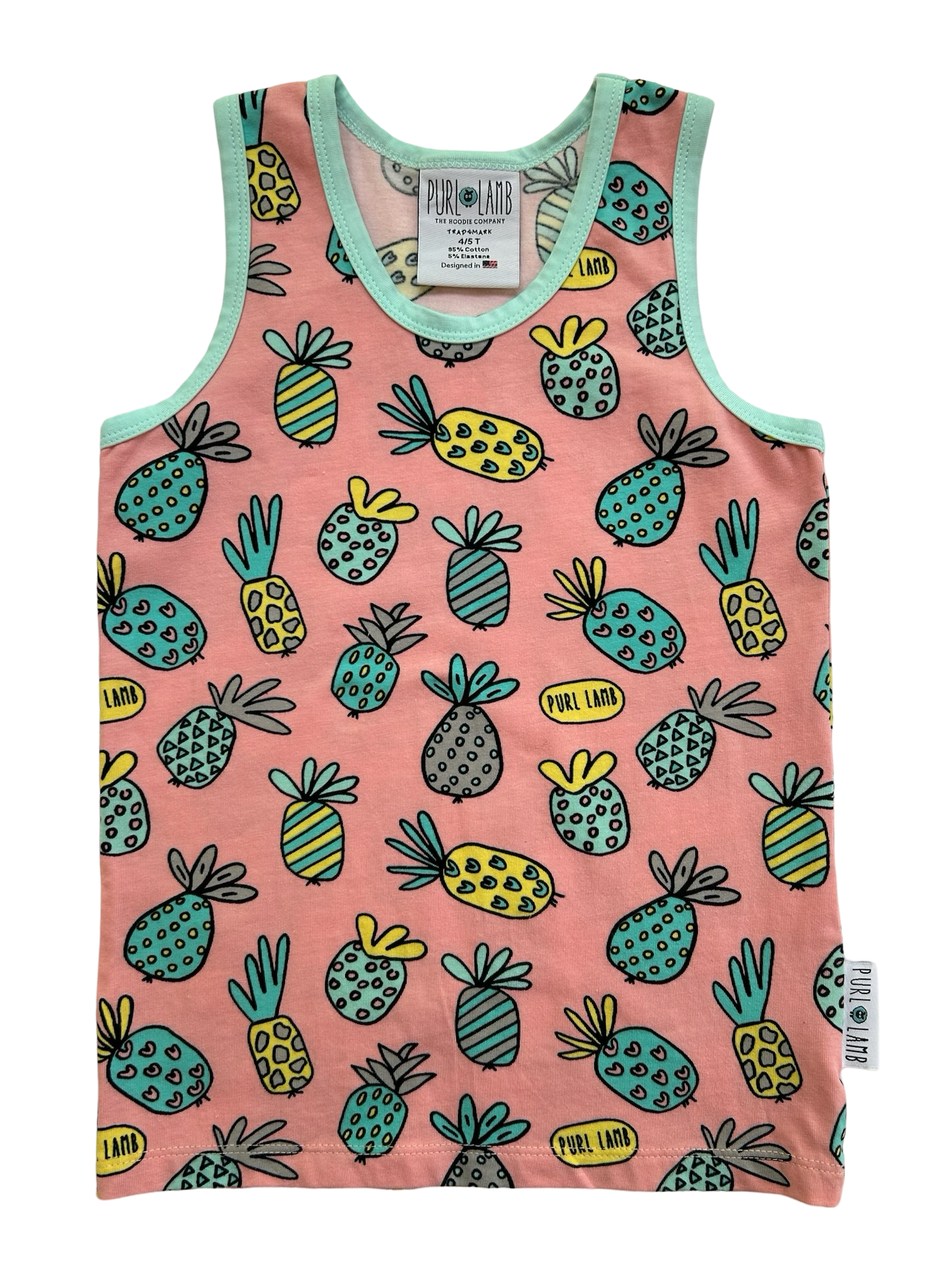 4T / 5T Toddler Boy Girl PURL Lamb Pineapple Tank Top And Shorts Set