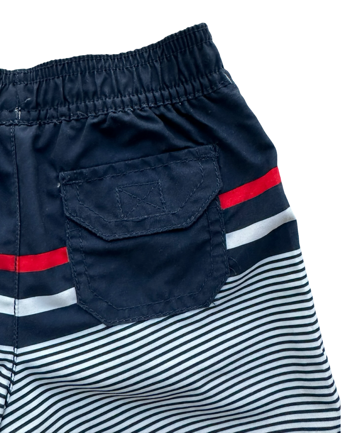 12M Baby Boy Carter’s 4th Of July Swimsuit Rash-guard StripedTrunks One Piece.
