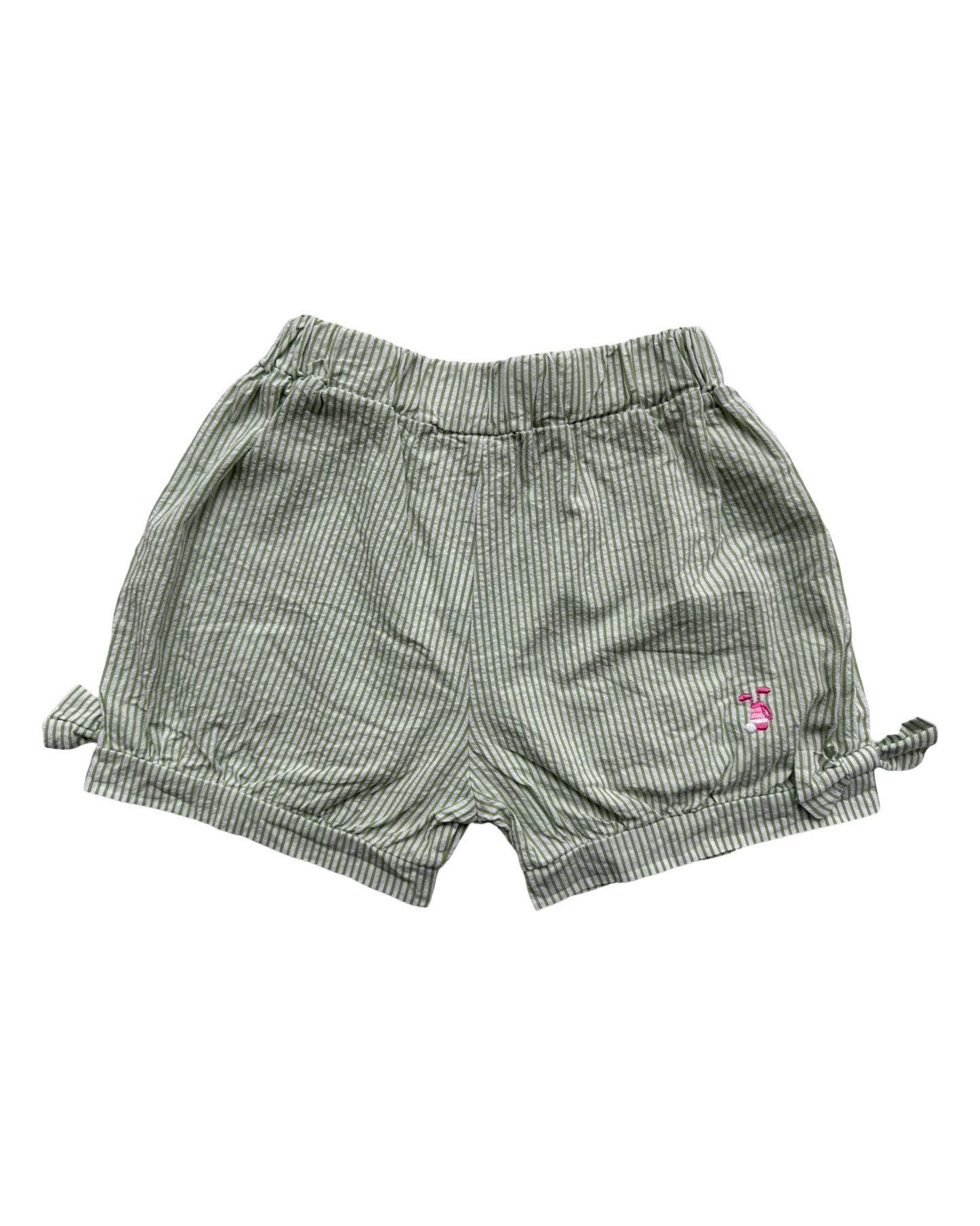 4T Toddler Girl Luigi Kids Boutique Green Stripe Golf Embroidered Shorts