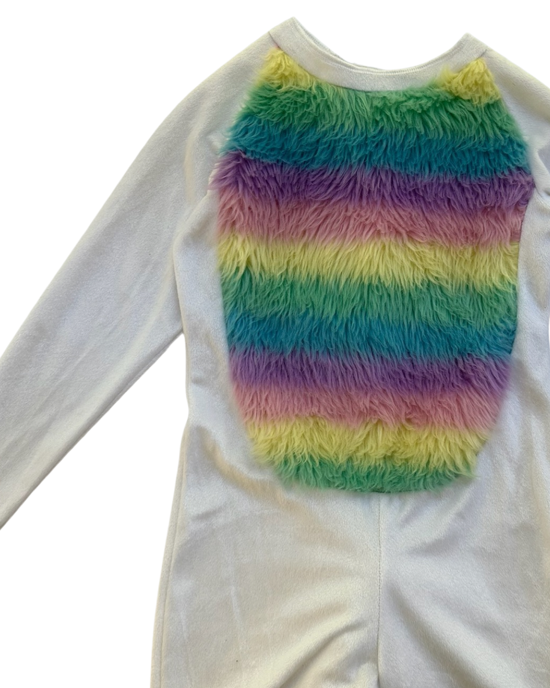 8Y-10Y Youth Girls White Unicorn Jumpsuit with Matching Headband Costume