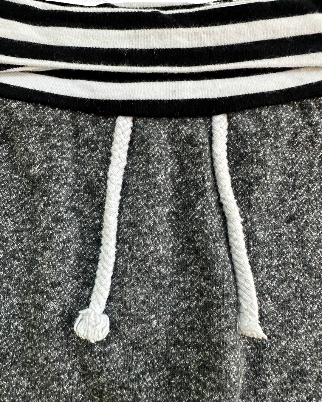 12-18M Baby Boy Gray Hip Baby Jogger Set with Black / White Striped Detail