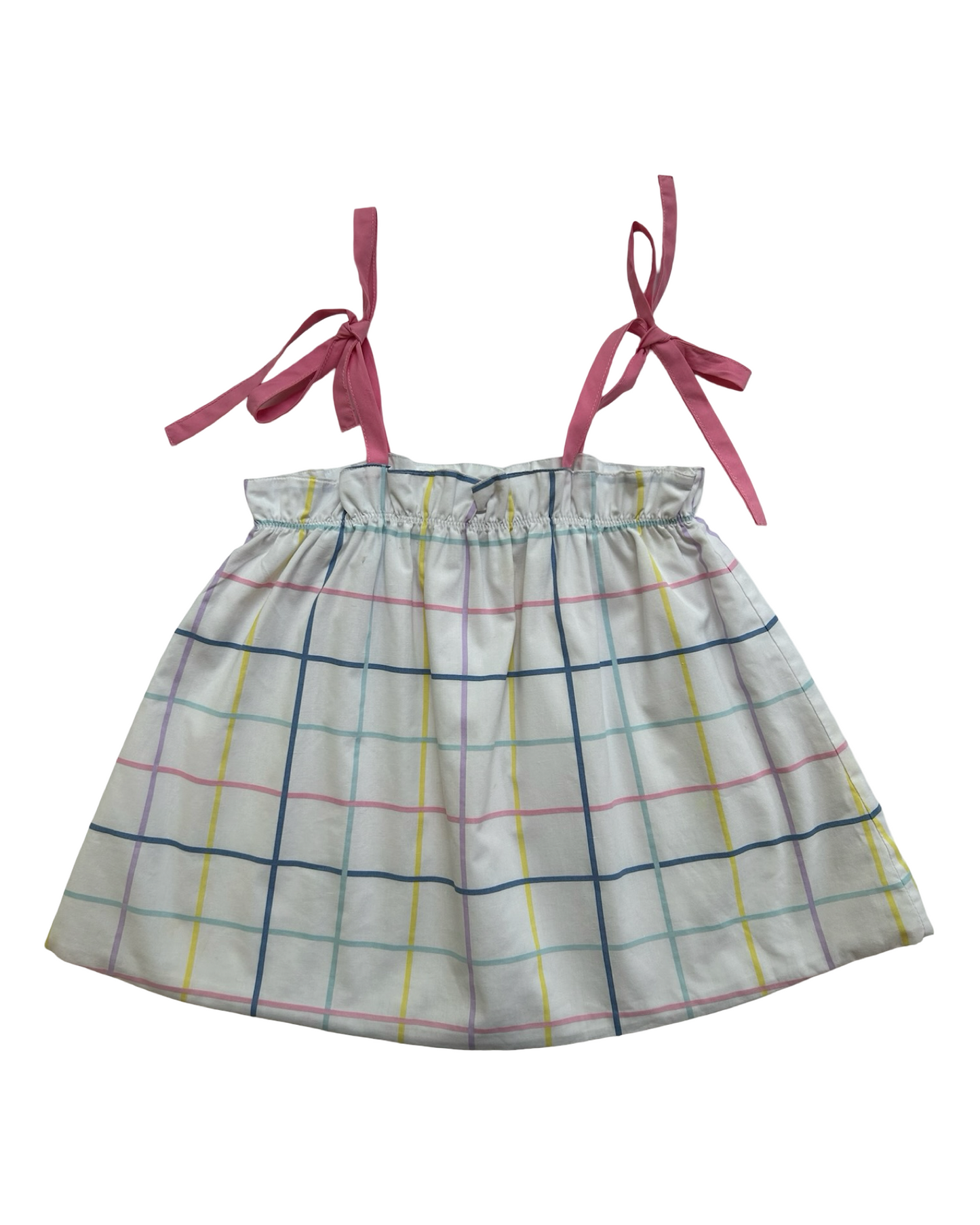 6Y Youth Girls The Beaufort  Bonnet Company Plaid Top With Pink Tie Shoulders And Pink Bloomers Two Piece Set Outfit NWOT.