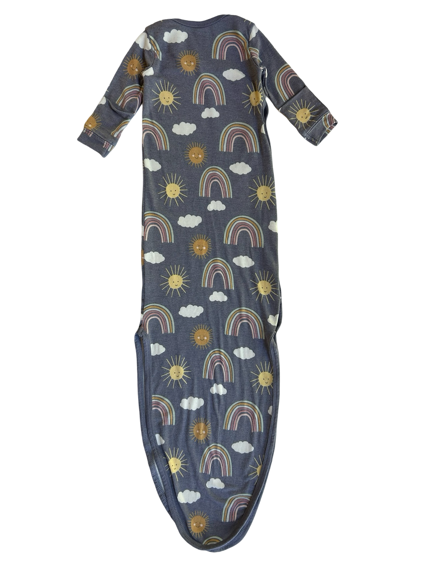 Newborn Baby Girl Copper Pearl Rainbow Gown / Sleeper