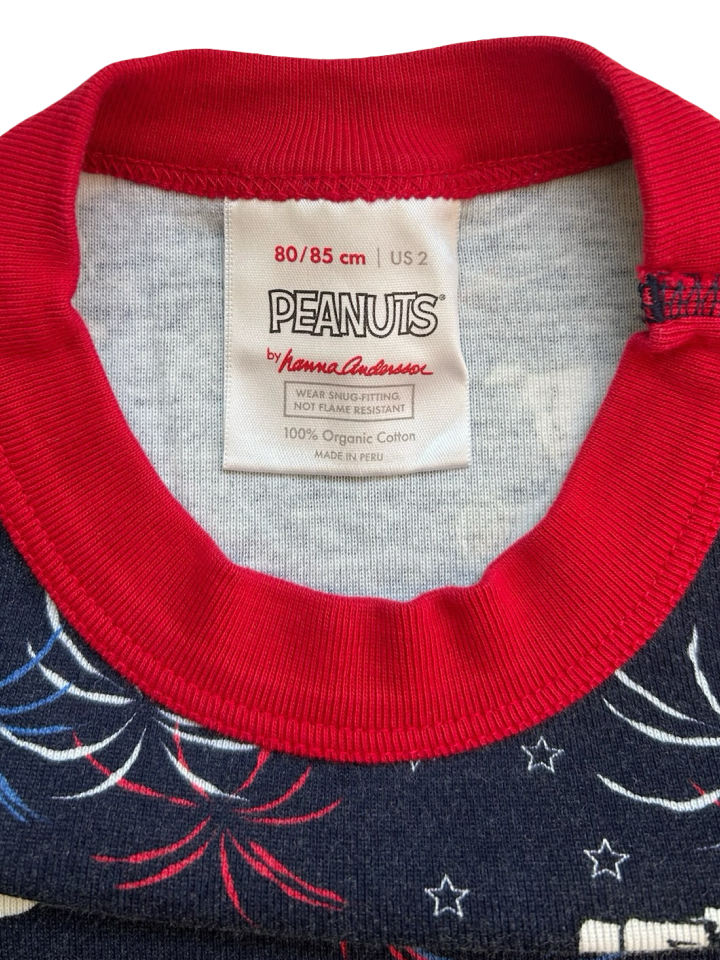 2T Toddler Boys Hanna Andersson Peanuts Snoopy,Pjs 2 Pieces Set.