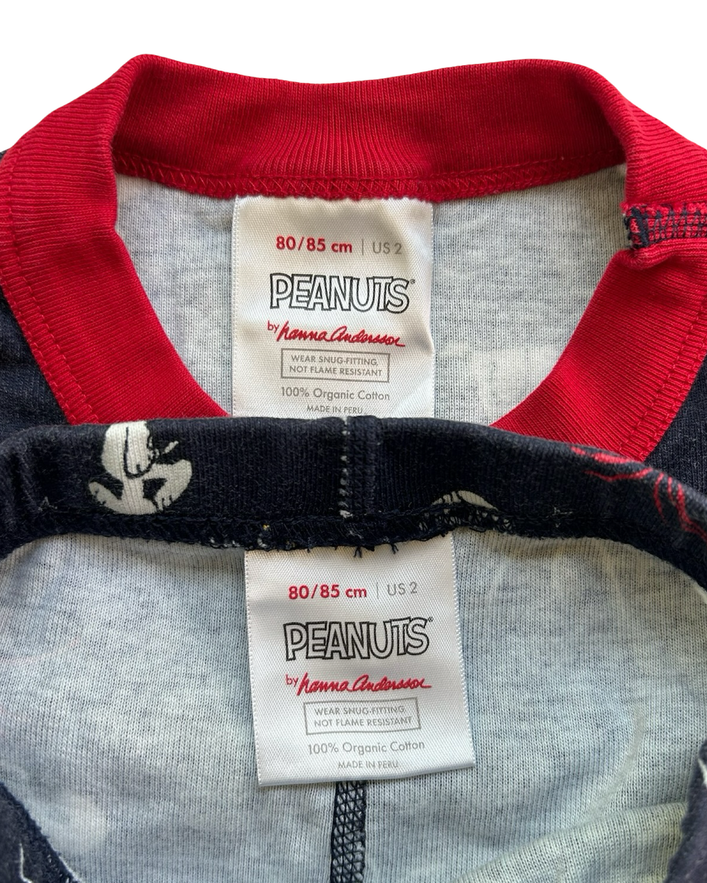 2T Toddler Boys Hanna Andersson Peanuts Snoopy,Pjs 2 Pieces Set.