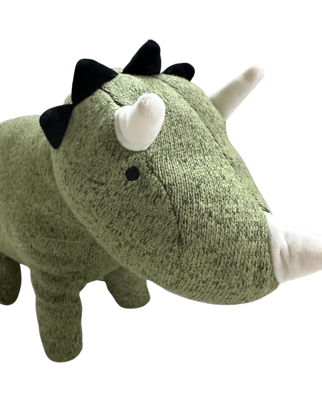 21” Pillowfort Green Knit Triceratops Dinosaur Throw Pillow