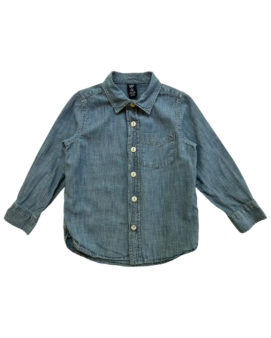4T Toddler Boys Gap Chambray Button-up Dress Shirt