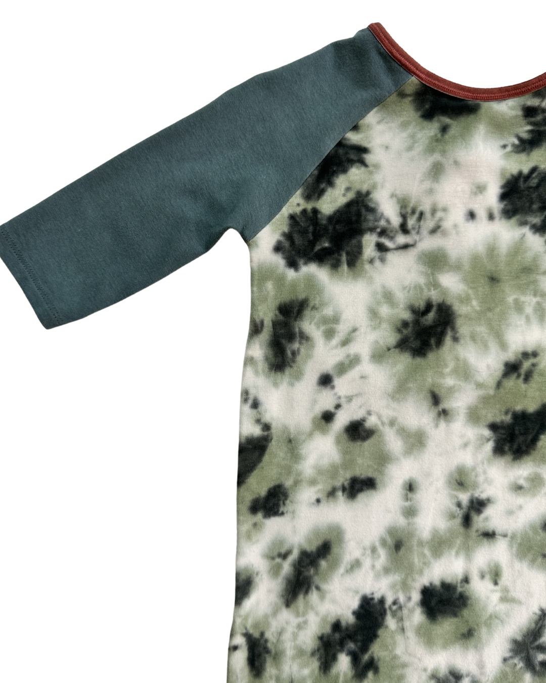 18-24M Baby Boy RAGS to Raches Green Tie Dye Long Sleeve Rompe