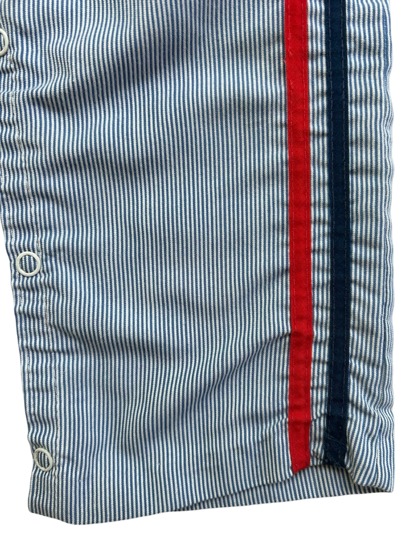 24M Baby Boys Little Goodies By Good Lad Striped With Sailboat Nautical Overall.