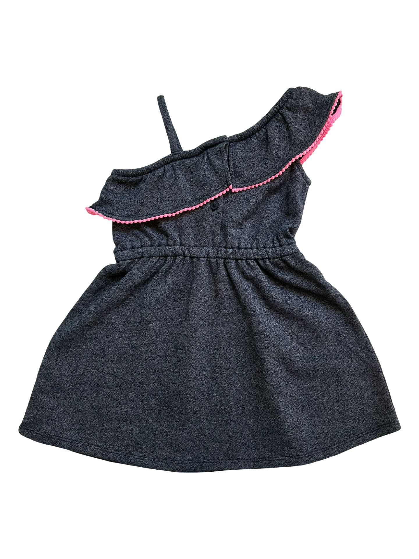 2T Toddler Girls Janie & Jack One Shoulder Pom Pom Trim Dress NWT