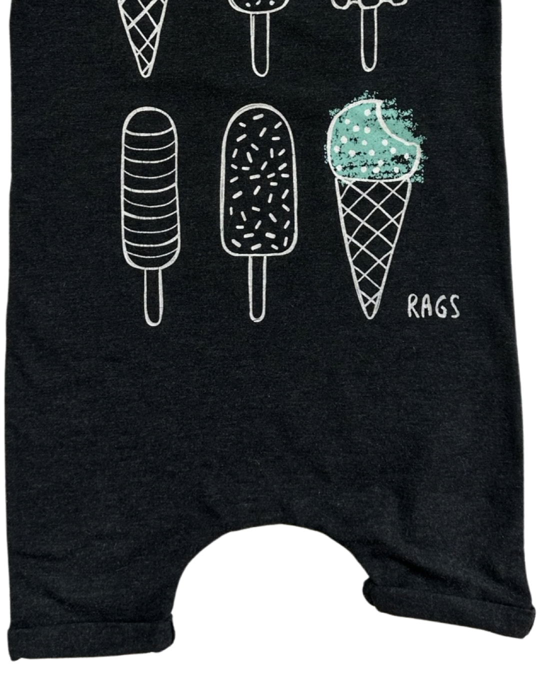 2T Toddler Boy RAGS to Raches Dark Gray Ice Cream / Popsicle Tank Shortie Romper