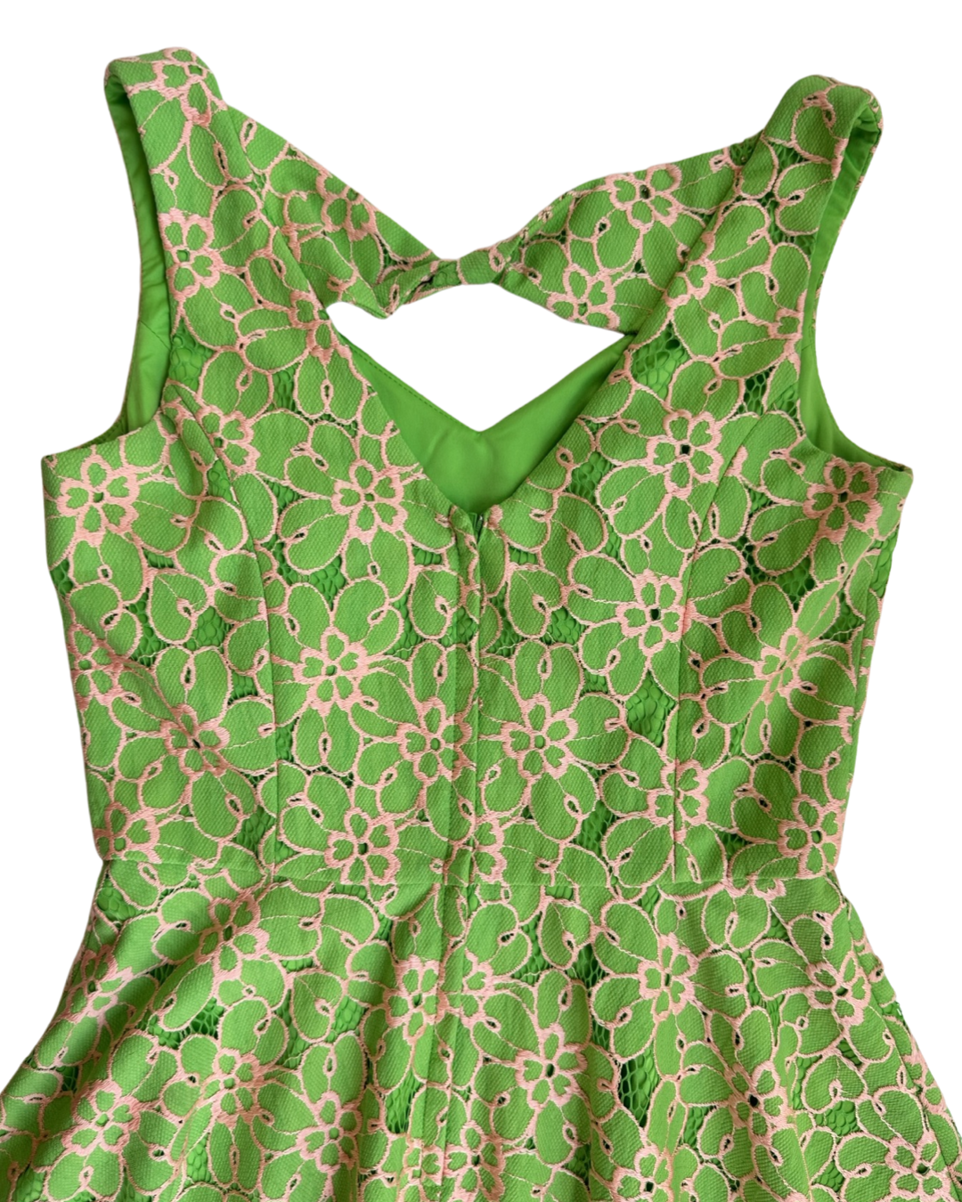 Women’s Size 4 Lilly Pulitzer Green and Pink Floral Lace Dress