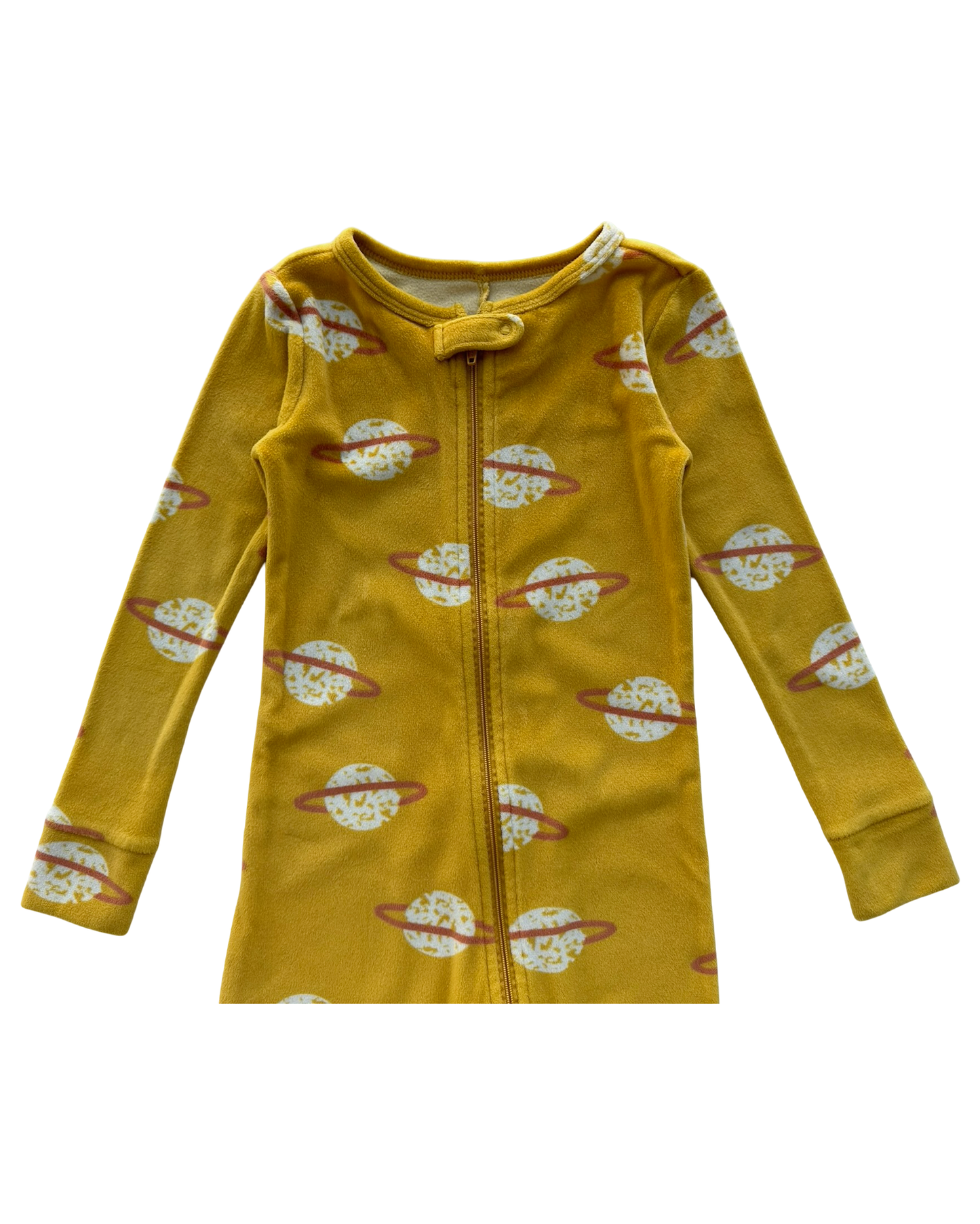 4T Toddler Boys / Girls  Cat & Jack Planet With Rings, Full-Length Zipper Down The Front Fleece Pajama