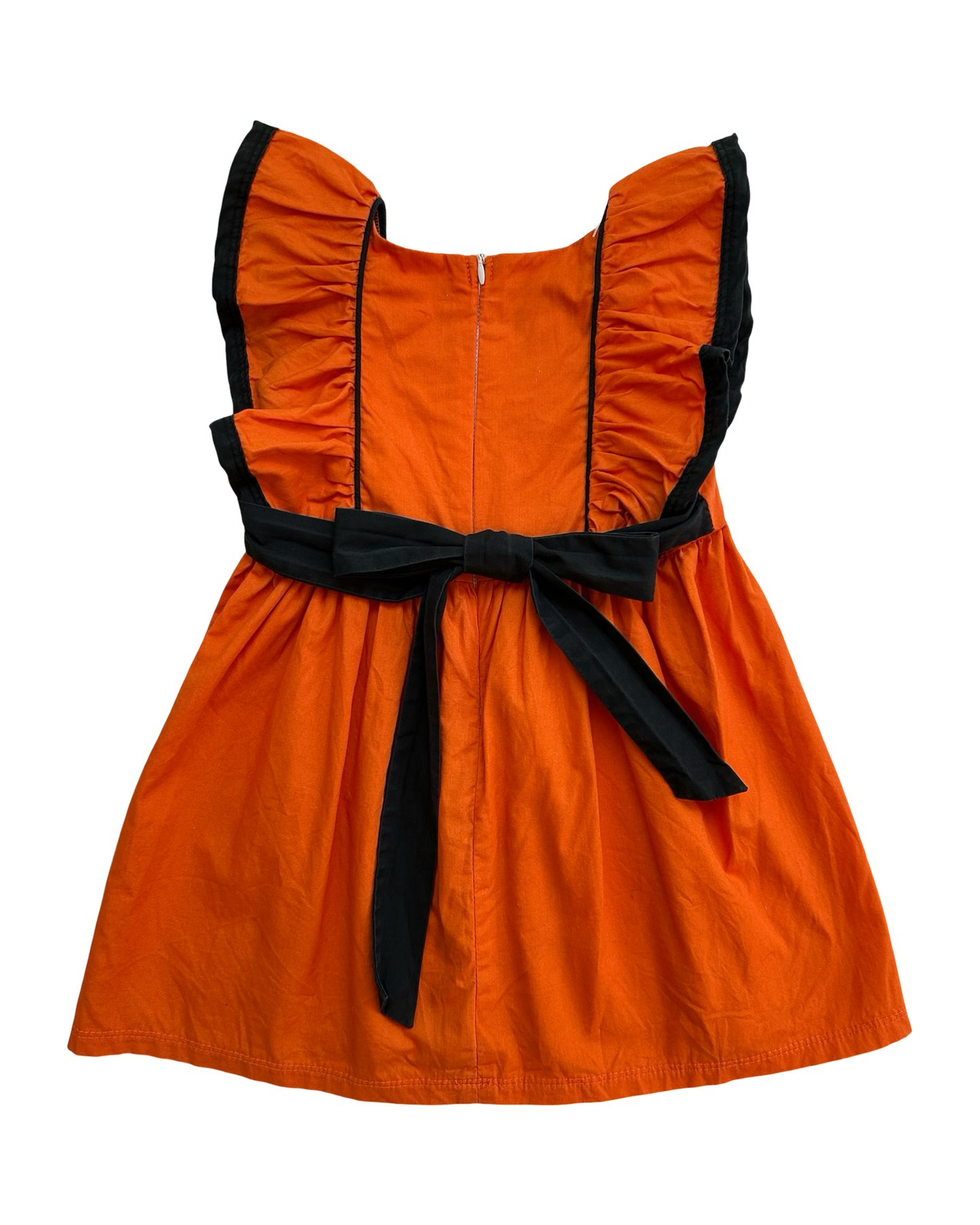 2T-3T Toddler Girls Halloween Ghost Dress Ruffle Sleeves Appliqué 👻