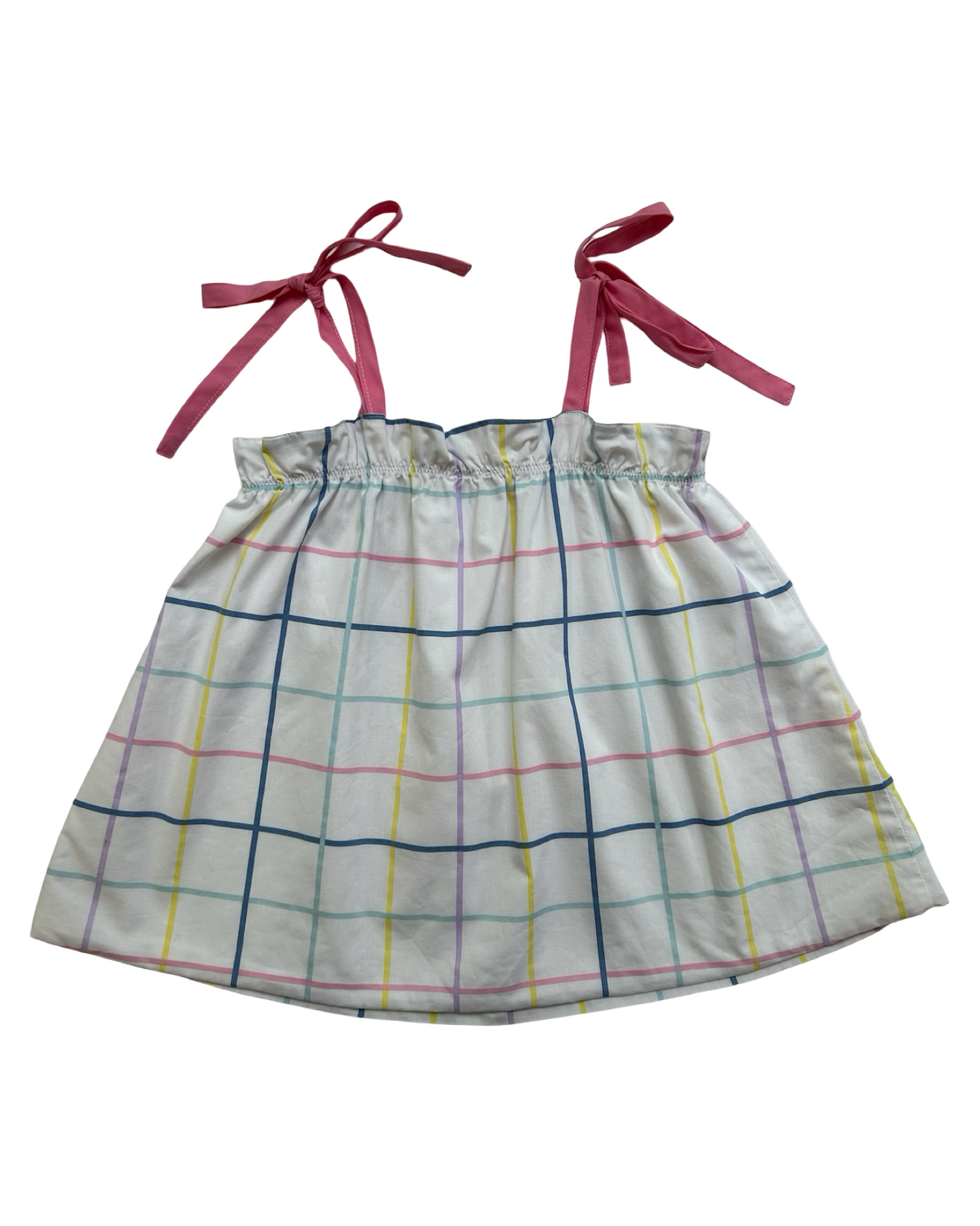 6Y Youth Girls The Beaufort  Bonnet Company Plaid Top With Pink Tie Shoulders And Pink Bloomers Two Piece Set Outfit NWOT.