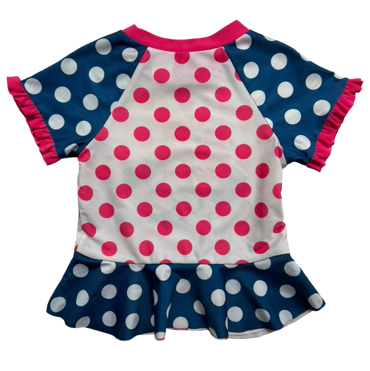 6T Toddler Girls Pink Disney Minnie Mouse Rash Guard Swim Short Sleeve Top