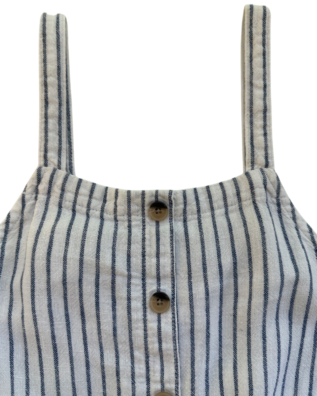 Youth Girls Size Medium (8Y) Old Navy Blue Striped Tank Romper