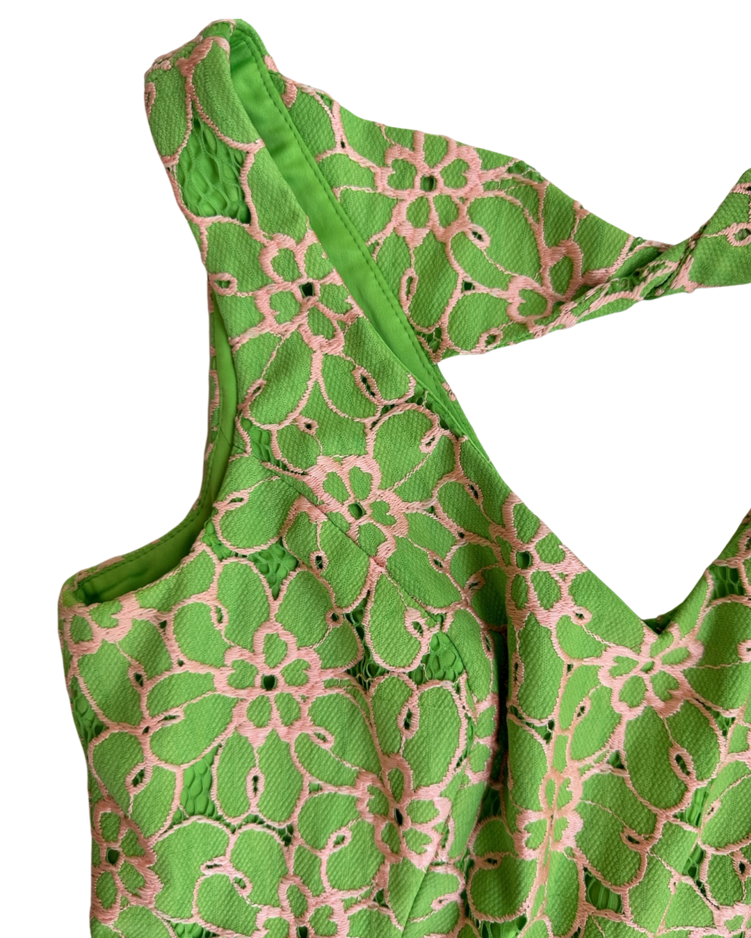 Women’s Size 4 Lilly Pulitzer Green and Pink Floral Lace Dress