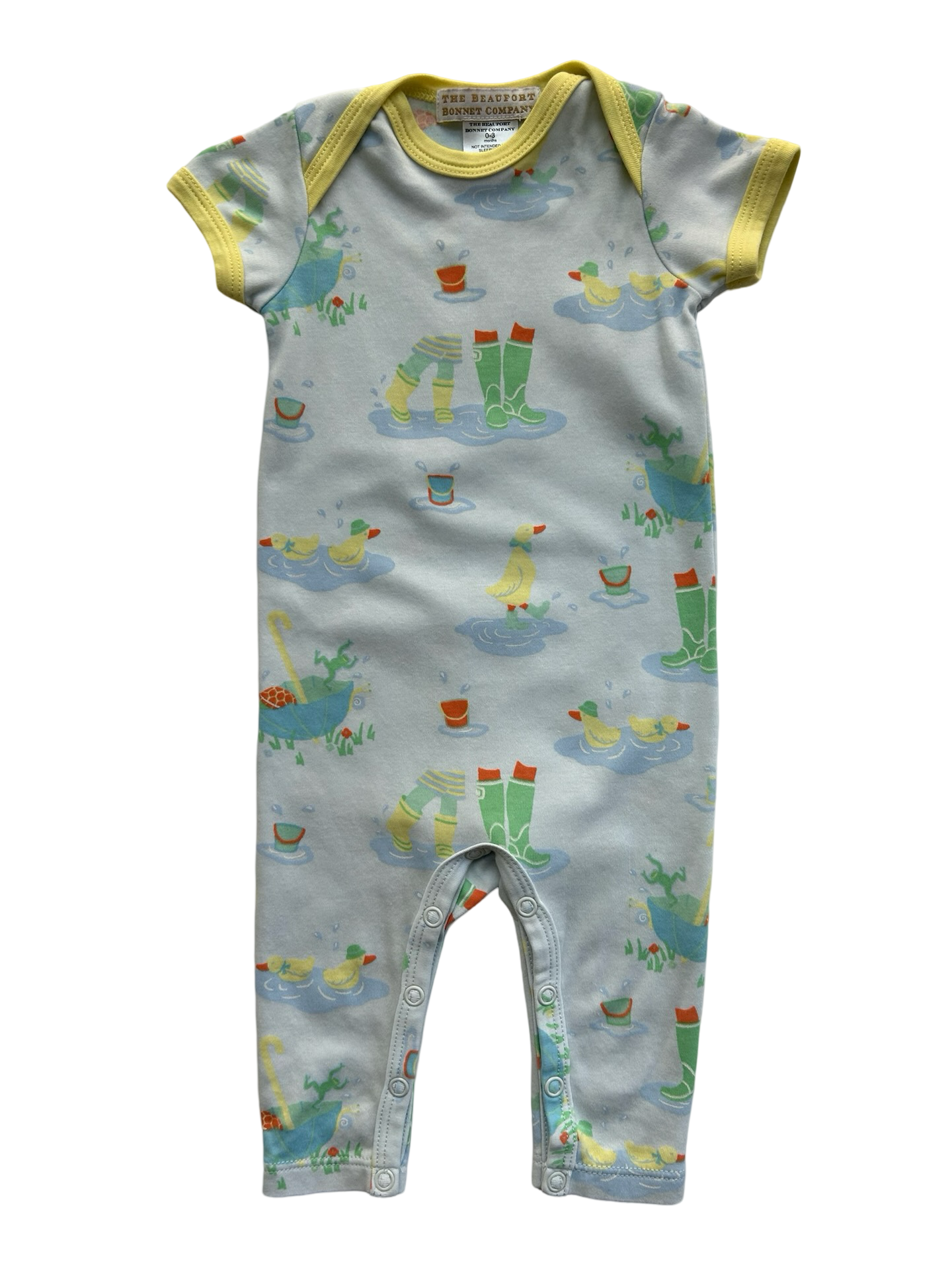 0-3M Baby Boy TBBC The Beaufort Bonnet Company "Play In the Puddles" Pima Cotton Onesie Romper