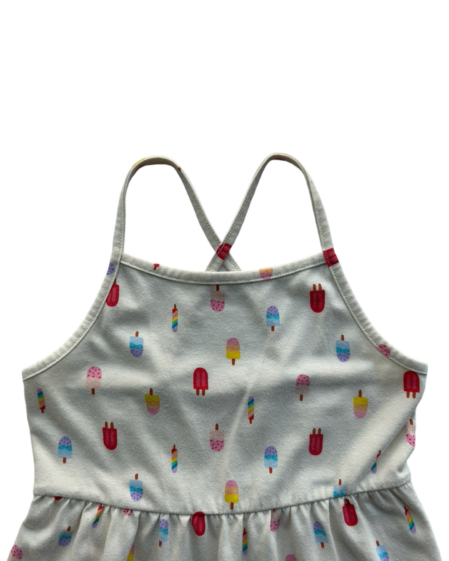 S 6-7Y Toddler Girls Cat & Jack Popsicle Print Cotton Tank Dress.
