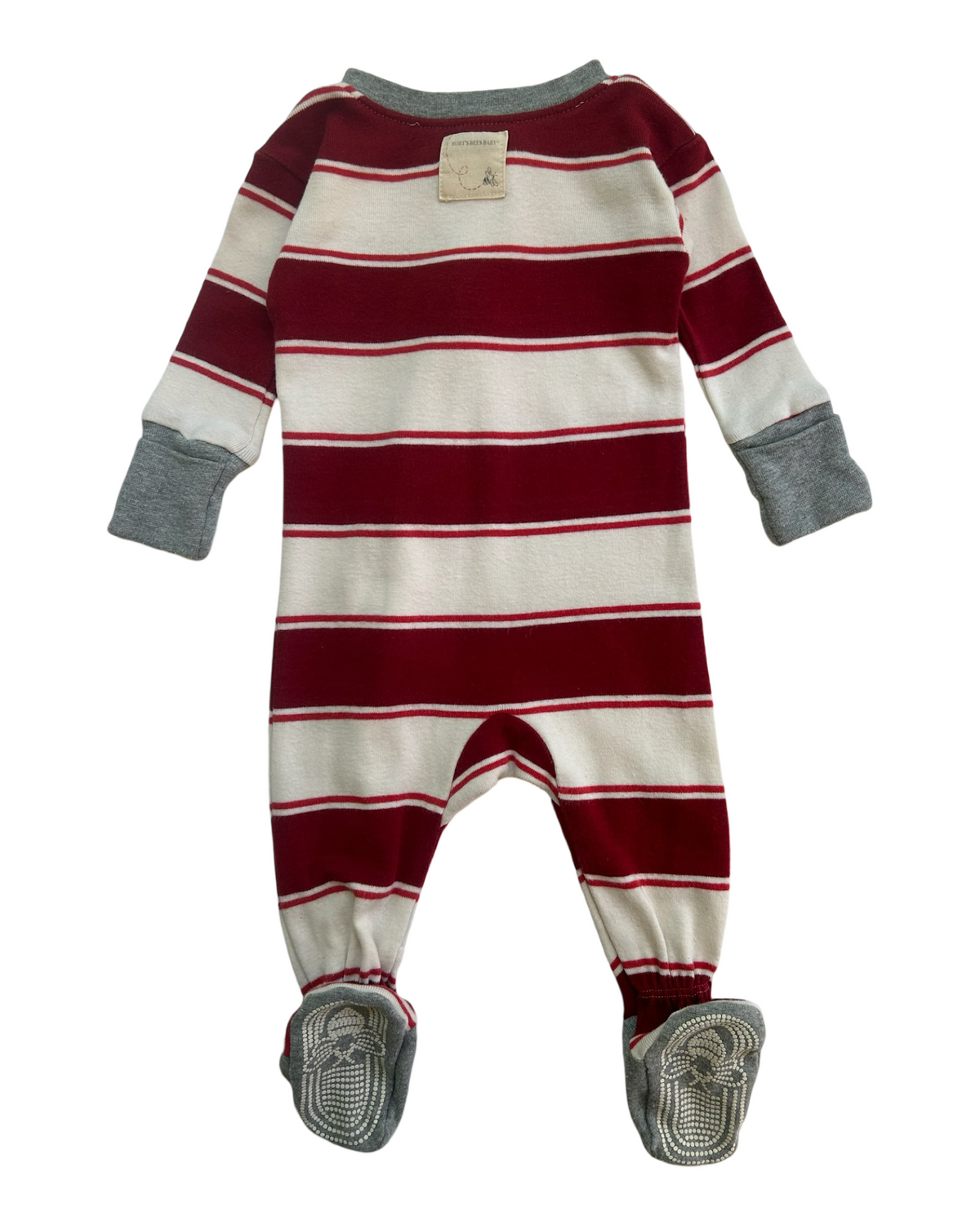 0-3M Baby Girls/Boys Burt’s Bees Baby  Striped Anti Slip Footie Pajama