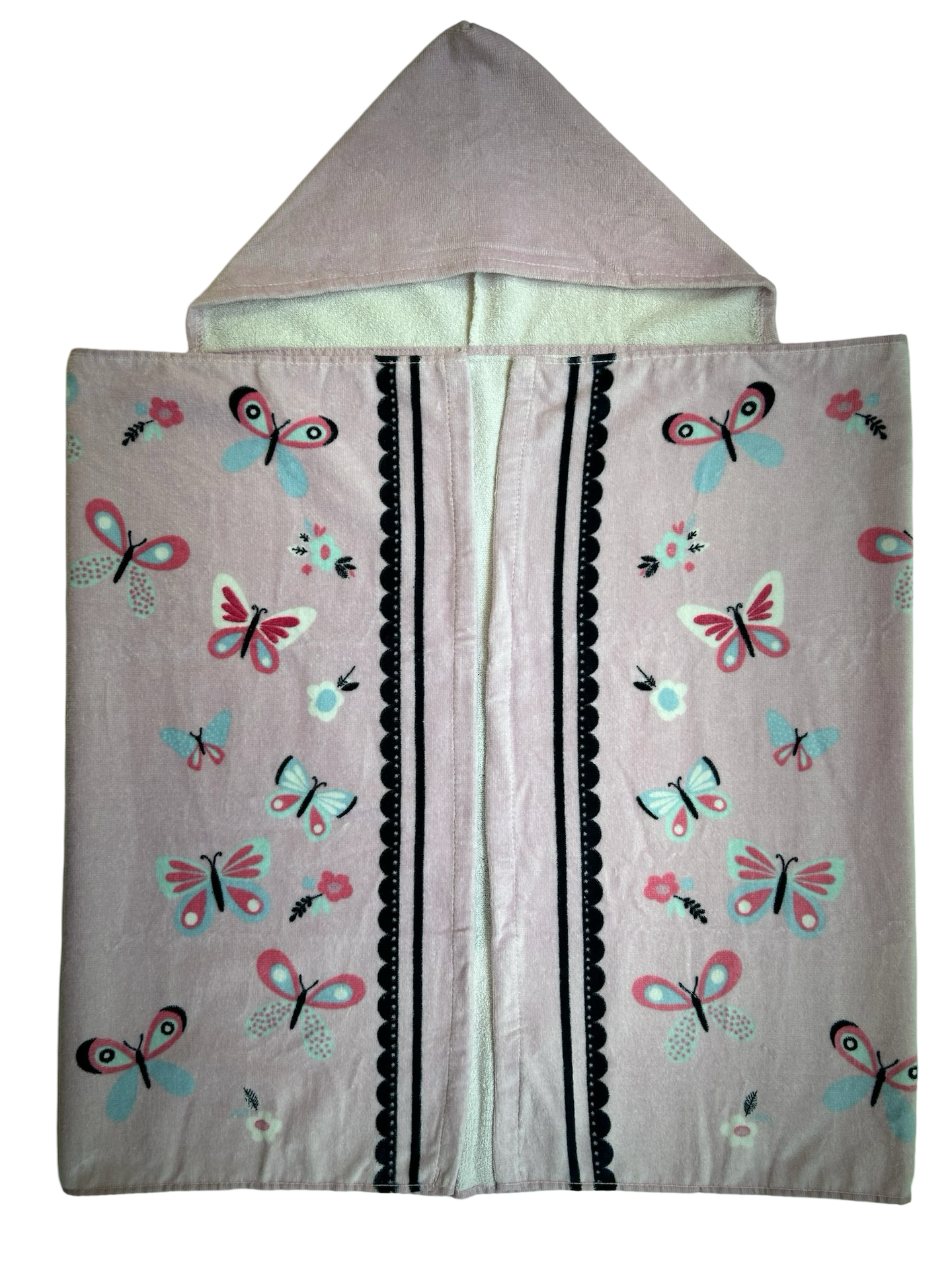 Caro Kids Bath Hooded Towel Butterfly Print 24” x 48” / NWT
