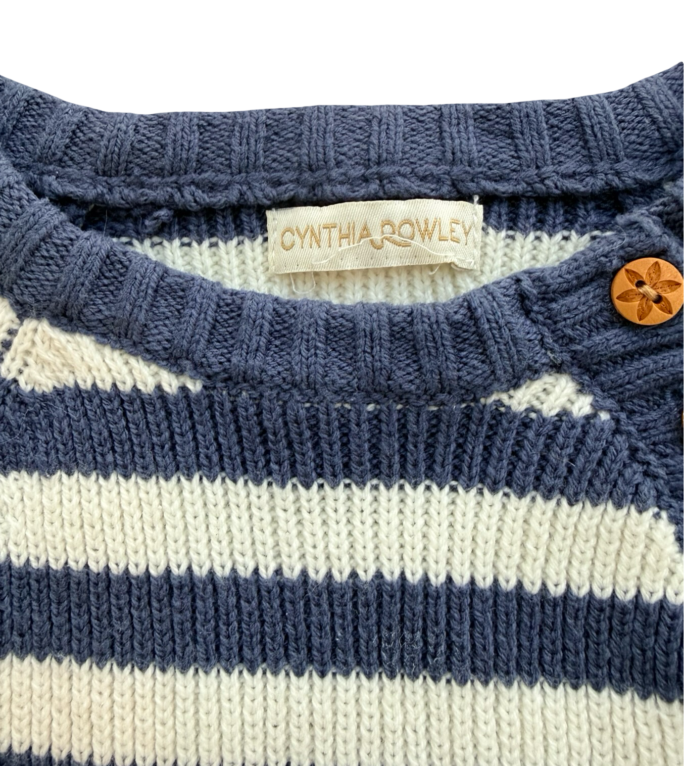 3T Toddler Girl Cynthia Rowley Blue / White Striped Sweater Fox Dress