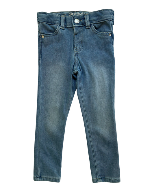 3T Toddler Girls Cat & Jack Jeans Pant Adjustable At The Waist.