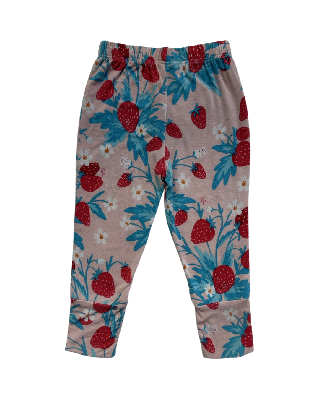 6-12M Baby Girl Posh Peanut Bamboo Strawberry 2pc Outfit / PJ Set