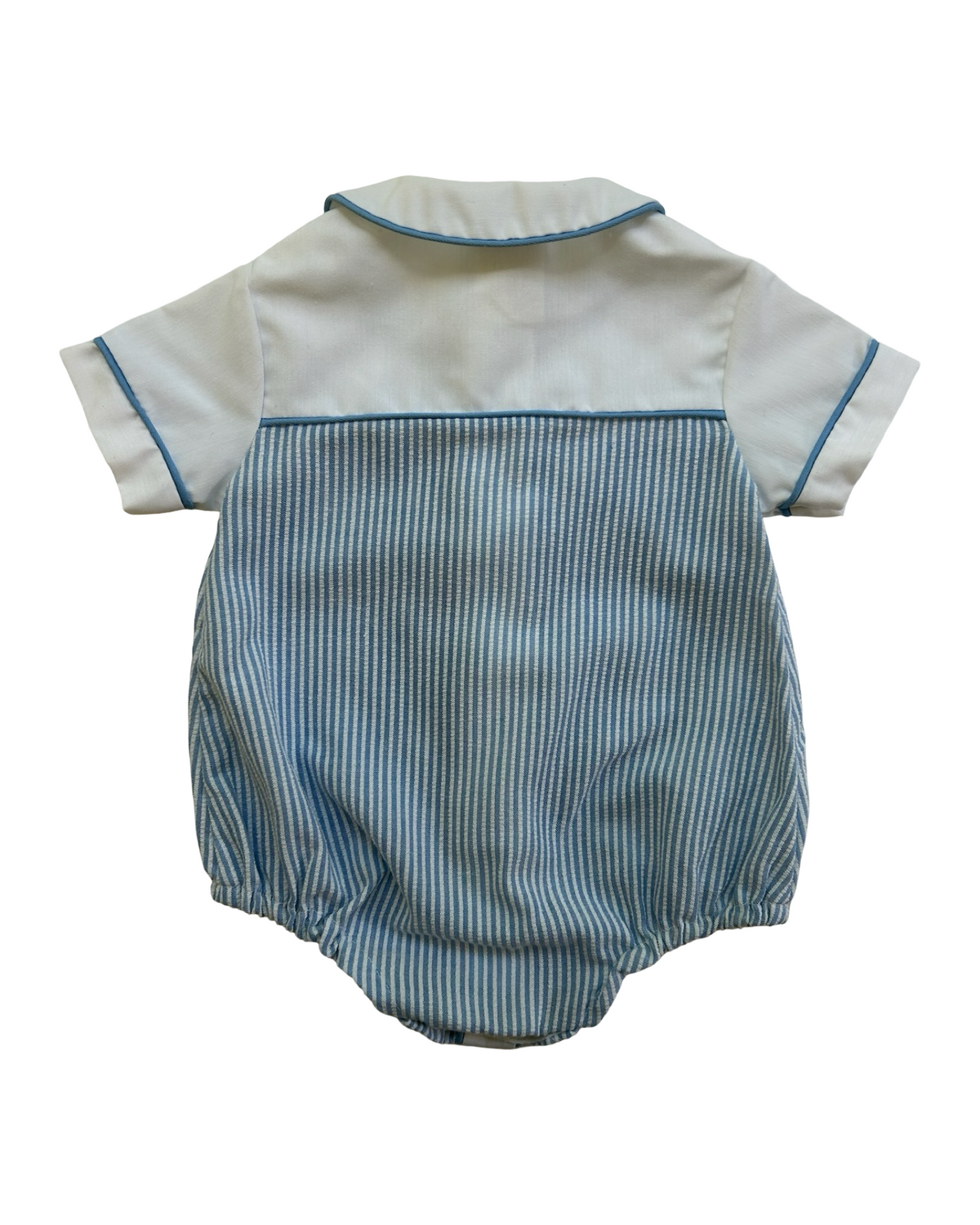 XS Newborn Baby Boy Vintage Nursery Rhyme Striped Bubble Romper Outfit.