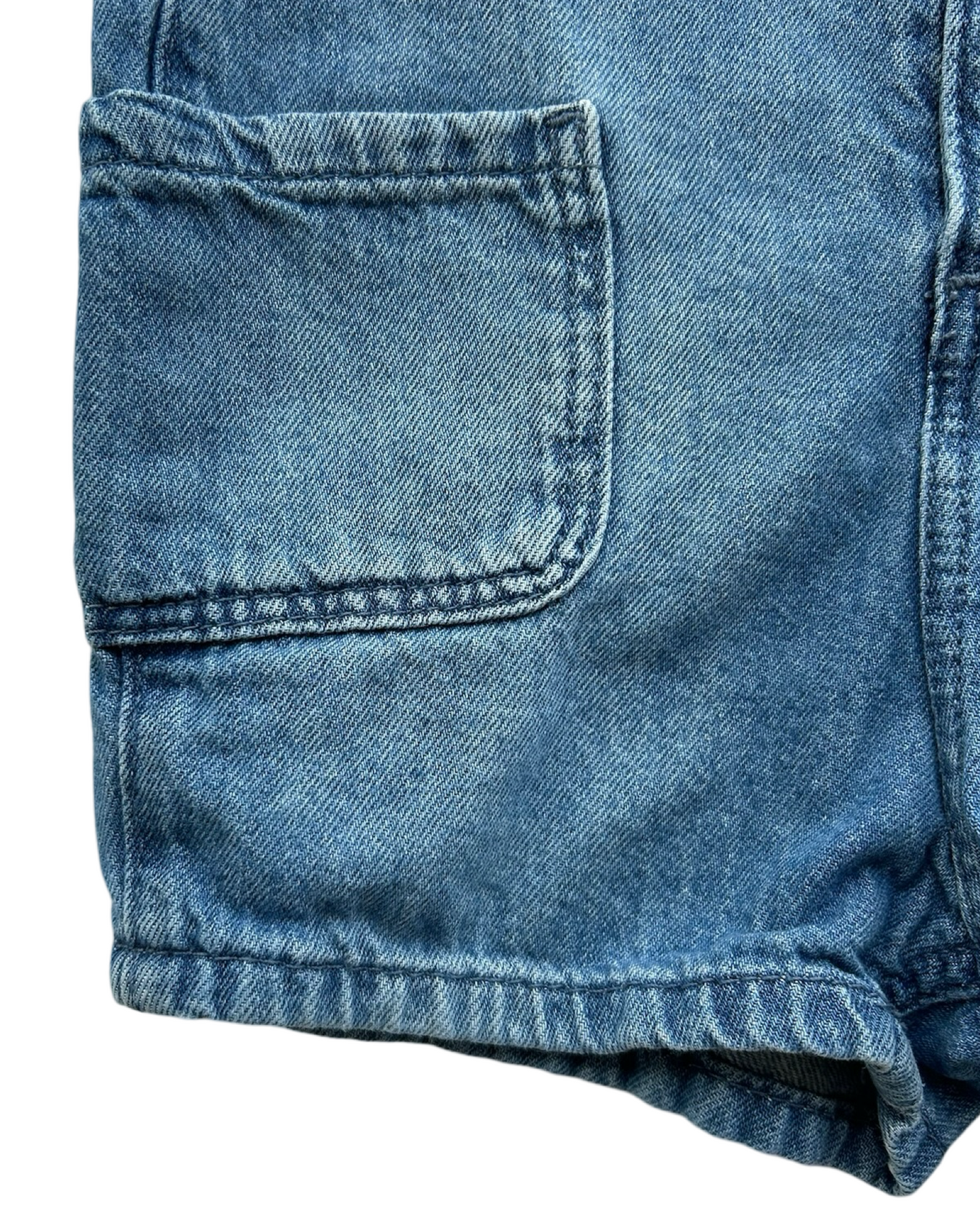 12M Baby Girls H&M Overall  Short Demin Blue Romper.