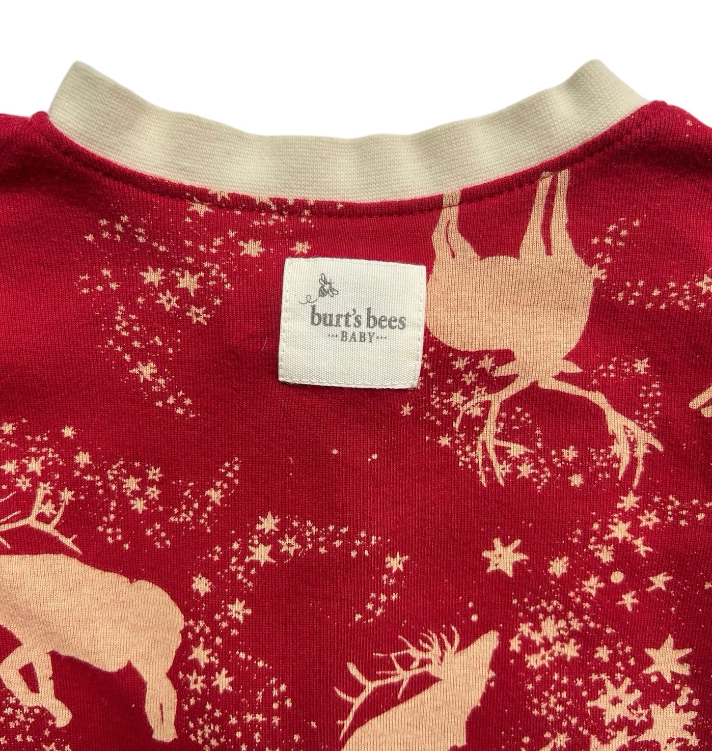 6M-9M Burt’s Bees Baby, Baby’s Boy / Girl Reindeer Christmas Pajamas